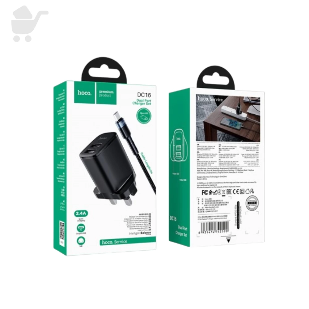 Dual Port Charger Set - DC16 - Micro (UK)