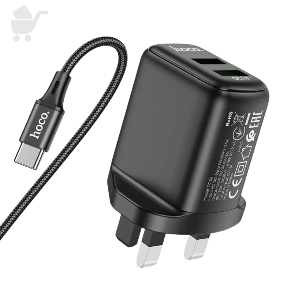 Dual Port Charger Set - DC30 - Type-C (UK)