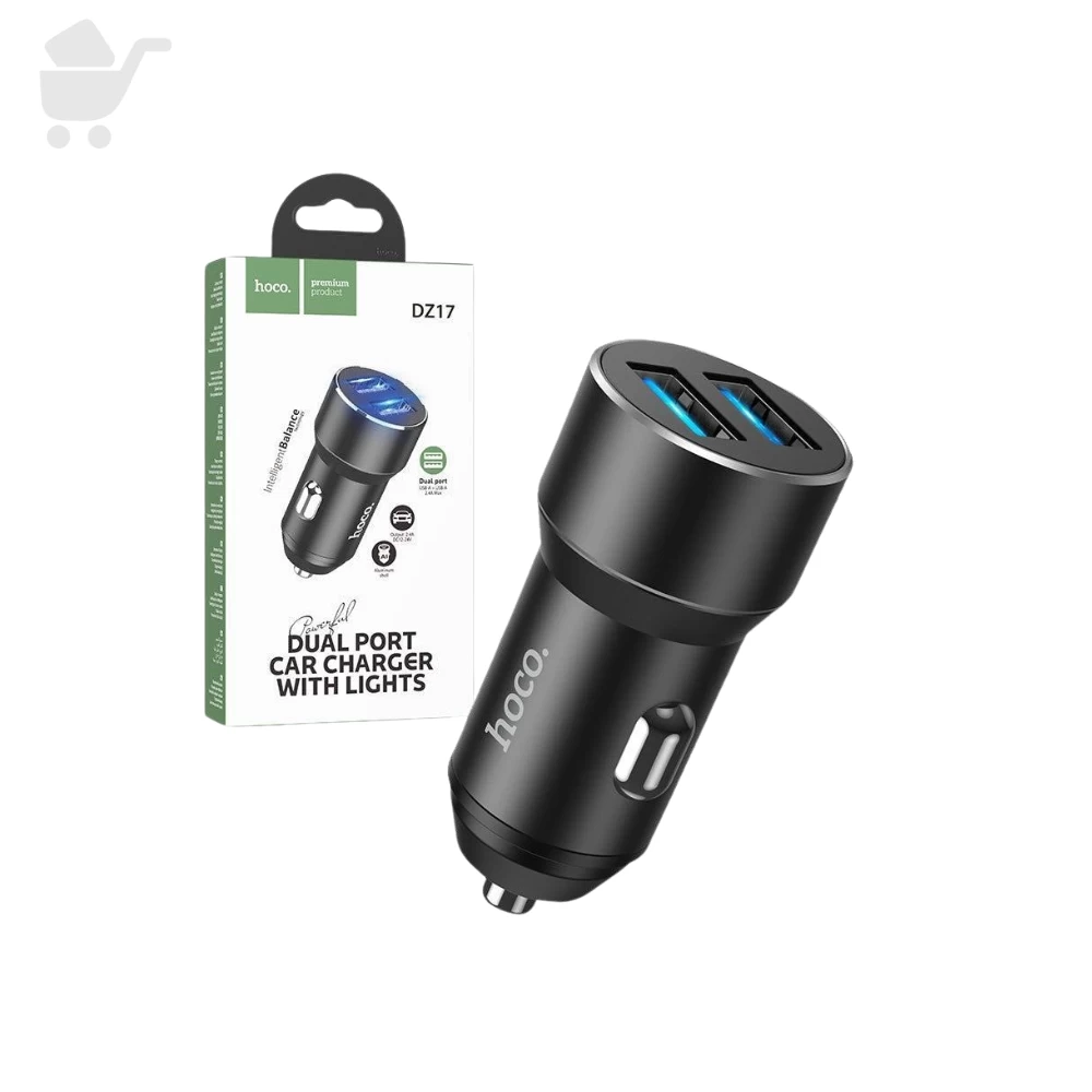 Powerful Dual Port  Car Charger With Lights - DZ17