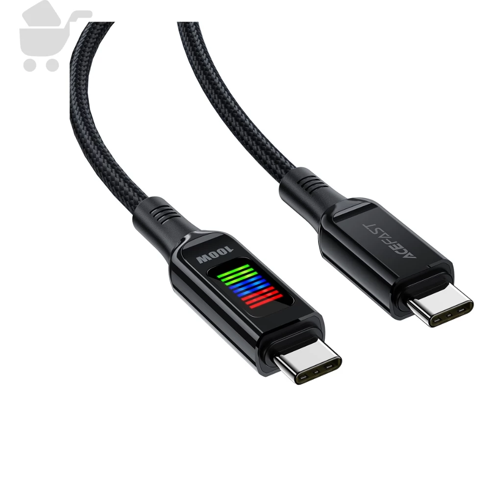 Zinc Alloy Charging Data Cable With Display USB-C To USB-C - C7-03