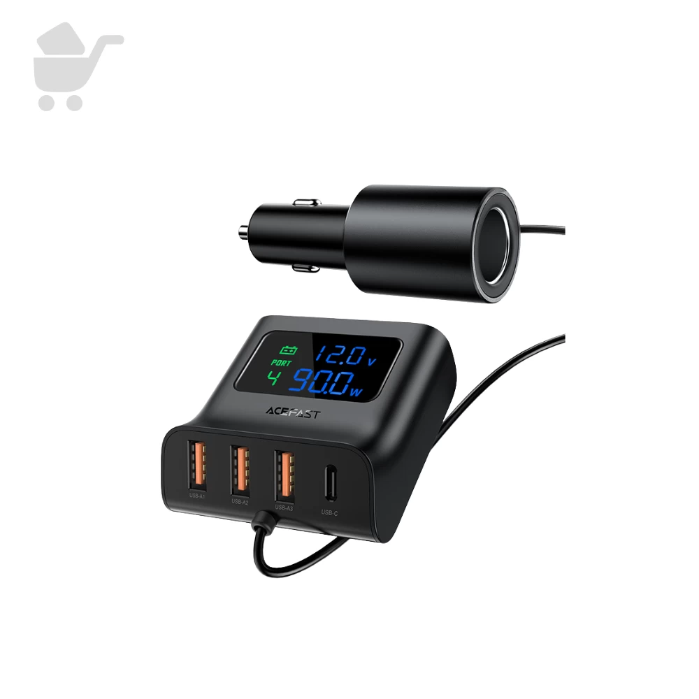 Digital Display Car Hub Charger - B8