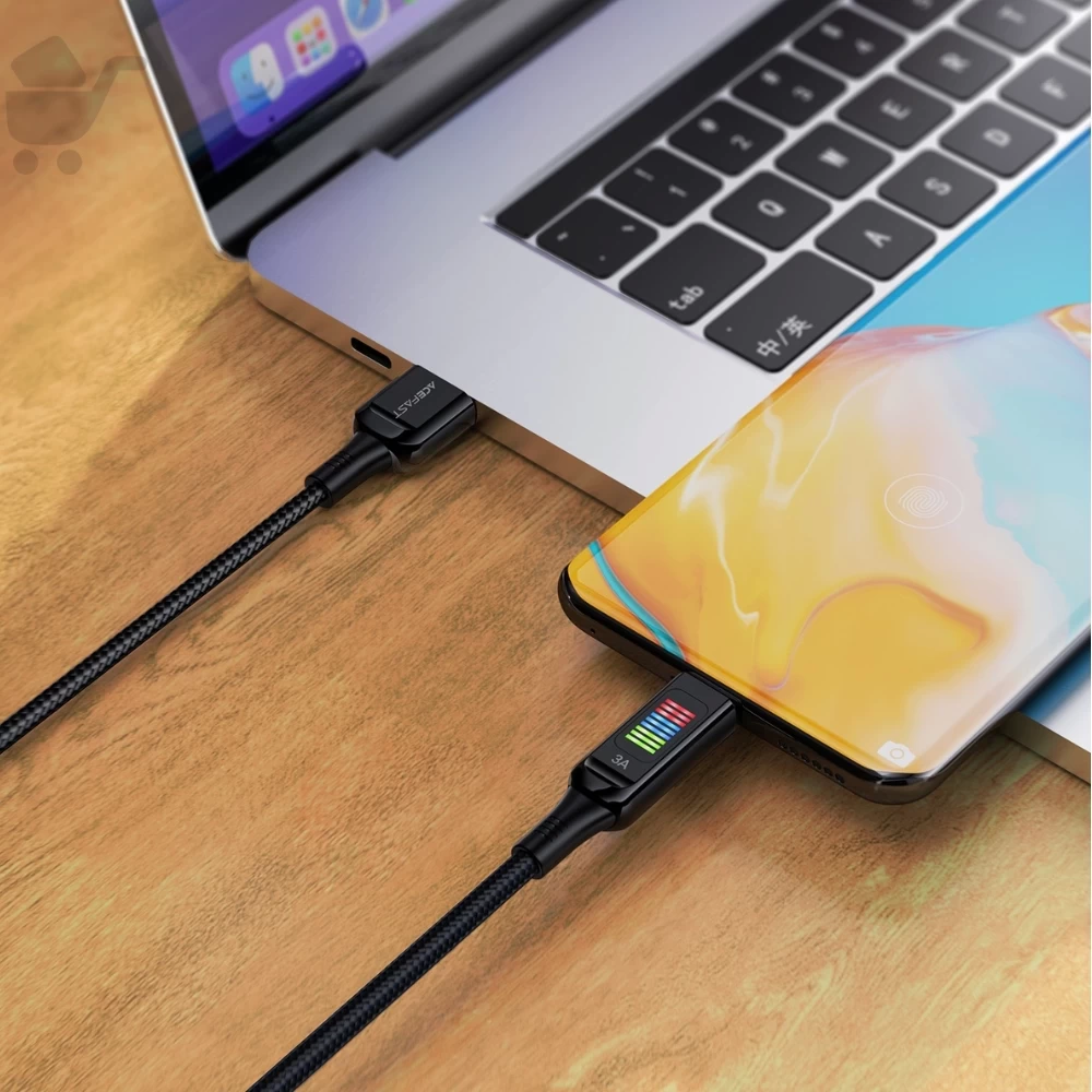 Zinc Alloy Charging Data Cable with Display  USB-A To USB-C - C7-04